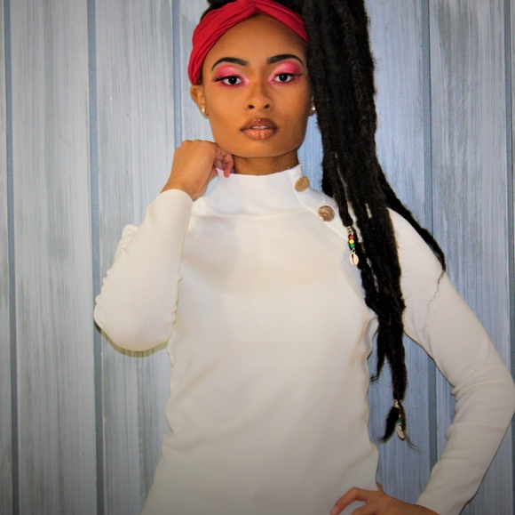 Soft White Turtleneck Sweater - Picture 2 of 8